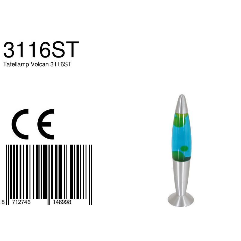 Lampe de table rétro en acier avec design de lave coloré Mexlite Volcan – Image 7