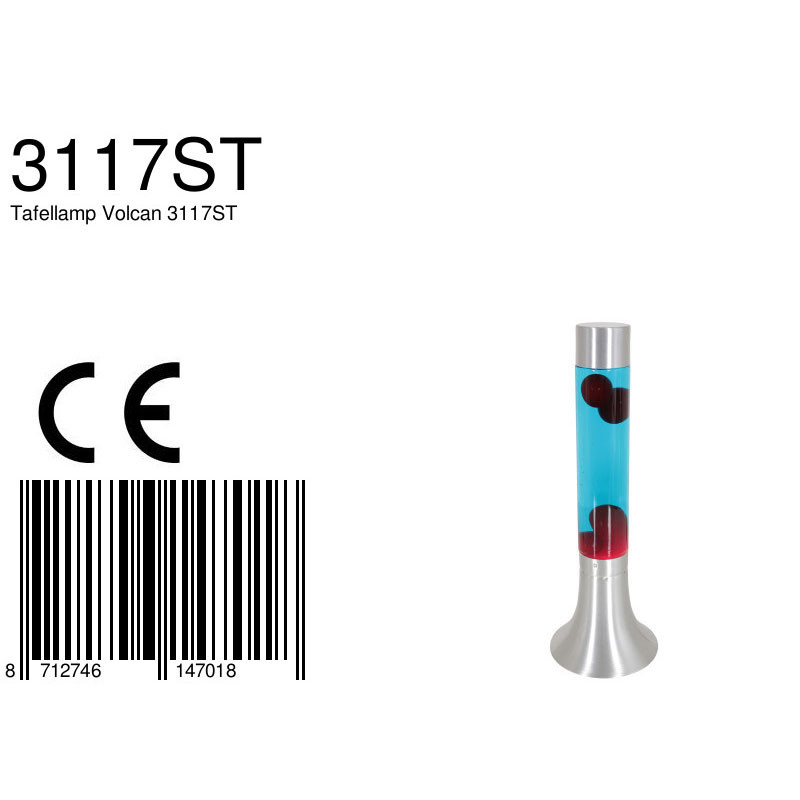 Lampe lave en acier avec lave rouge Mexlite Volcan – Image 7