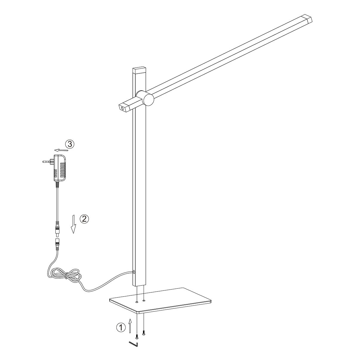 Lampe de table moderne en aluminium et plastique noir Mexlite Stekk – Image 9