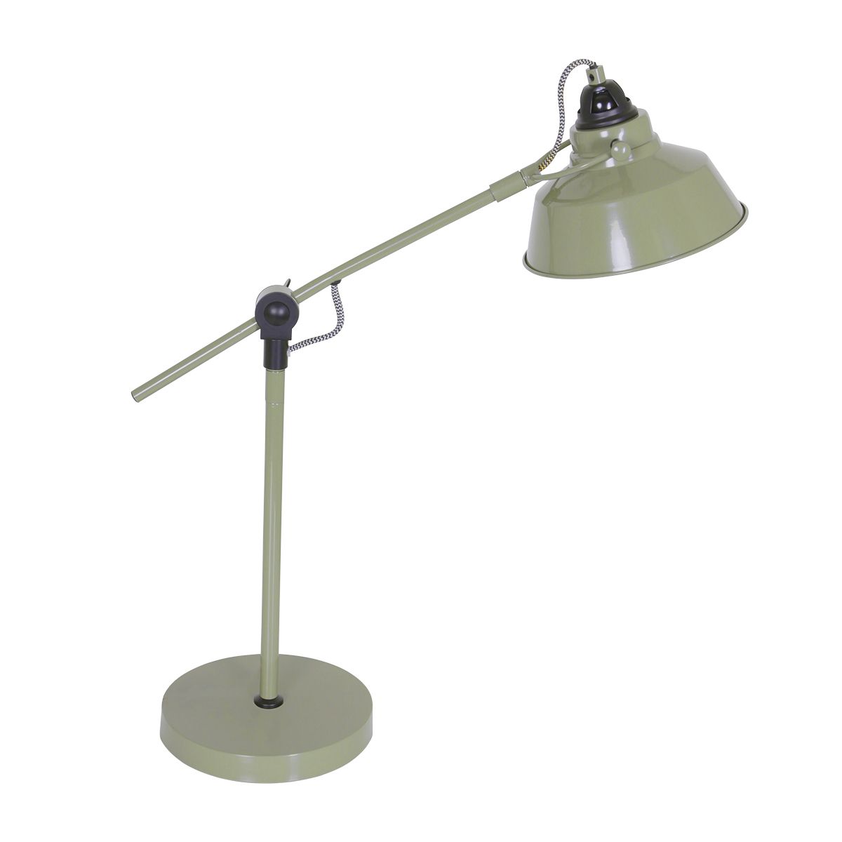 Lampe de table industrielle en métal vert Mexlite Nove – Image 2