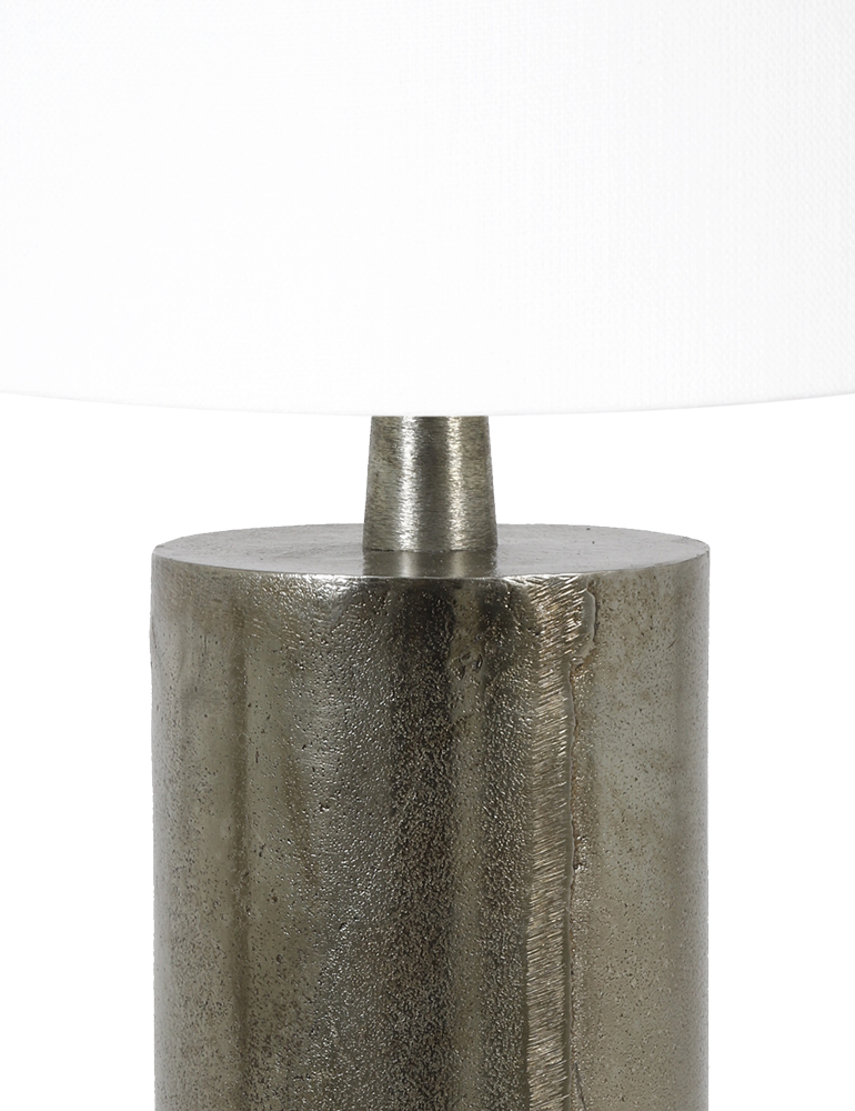 Lampe à poser abat-jour blanc Light & Living Savi vieil argent – Image 2