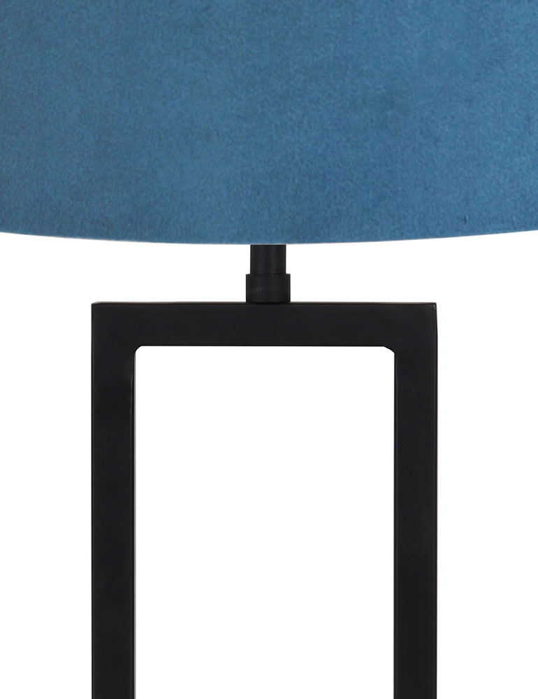 Lampe à poser abat-jour velours bleu Light & Living Shiva noir – Image 2