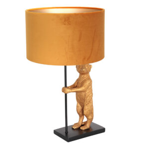 lampe-a-poser-animal-dore-anne-light-et-home-abat-jour-ocre-jaune-8228zw