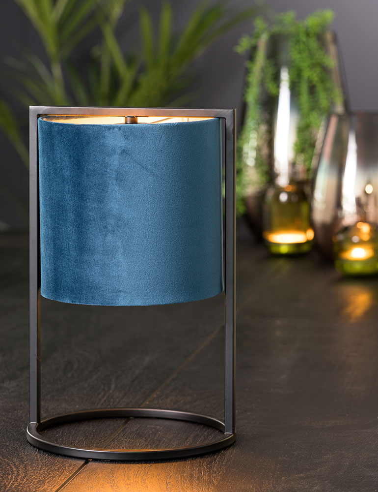 Lampe à poser avec abat-jour Light & Living bleu pétrole – Image 2