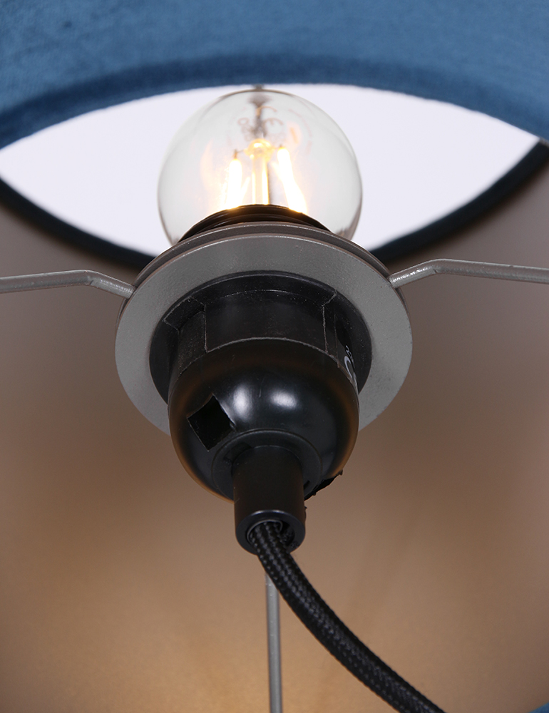 Lampe à poser avec abat-jour Light & Living bleu pétrole – Image 4