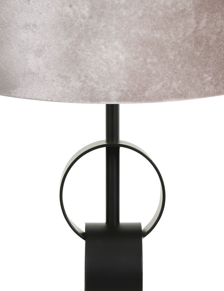 Lampe à poser cercles avec abat-jour gris Light & Living Circulum noir – Image 2