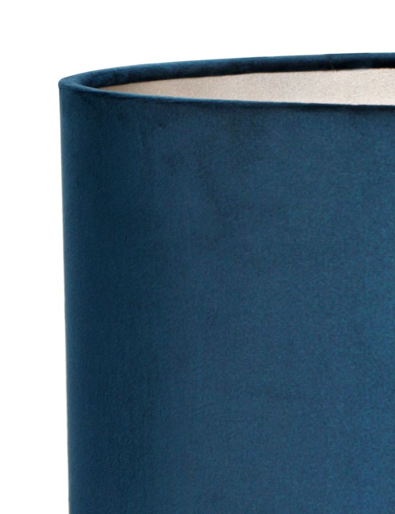 Lampe à poser design abat-jour en velours bleu Light & Living Desley noir – Image 3