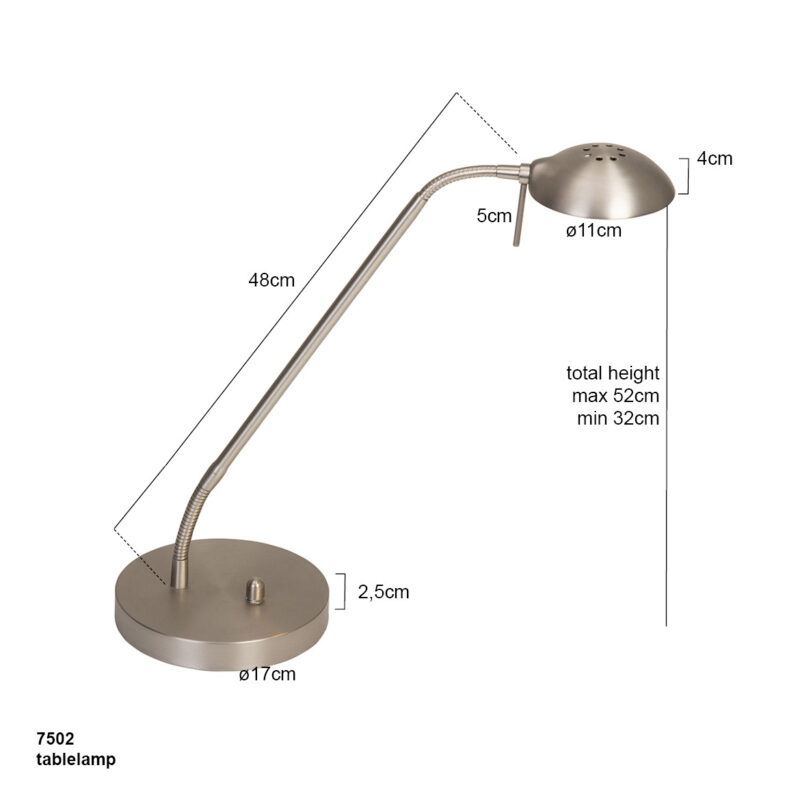 lampe-a-poser-design-led-mexlite-clusi-acier-7502st-7