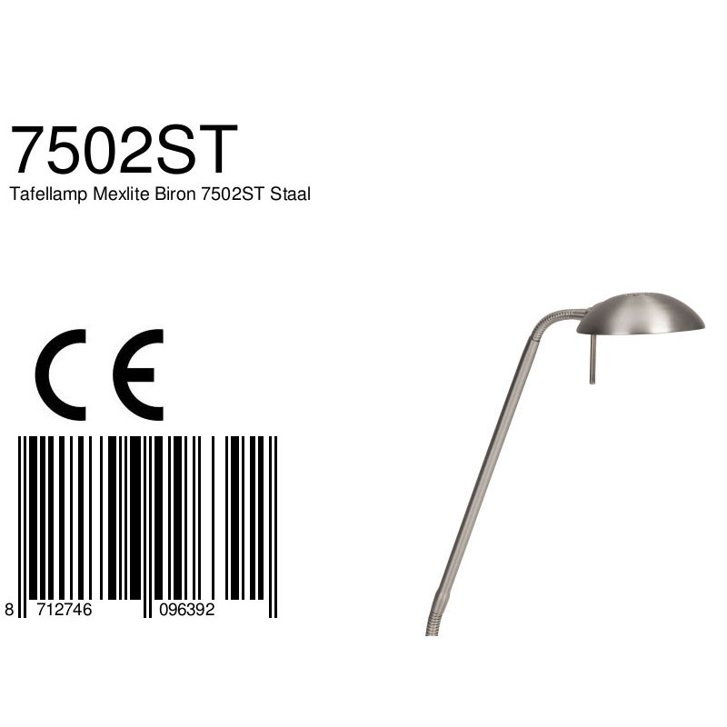 Lampe de table moderne acier bras flexible Mexlite Biron – Image 8