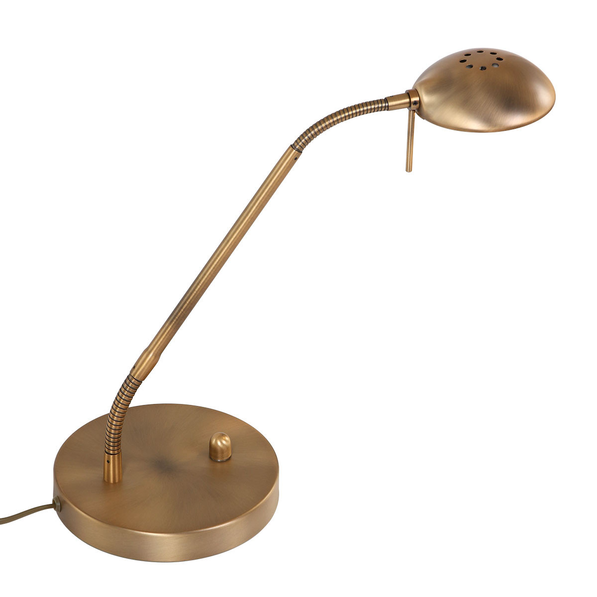 Lampe de table classique ronde bronze bras réglable Mexlite Biron – Image 2