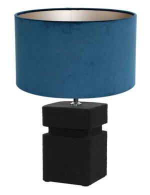 lampe-a-poser-design-light-et-living-amta-abat-jour-bleu-et-noir-3642zw