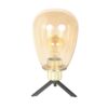 lampe a-poser en-verre-opaque sphere-allongee socle-dore-steinhauer-reflexion-amber-et-laiton-et-noir-2682me