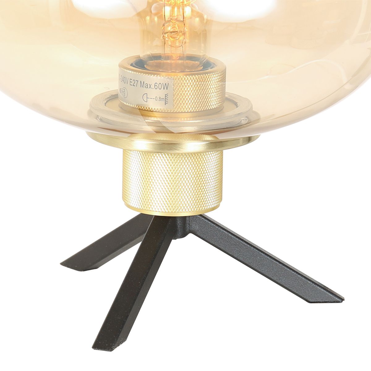 Lampe de table moderne en verre couleur ambre Steinhauer Reflexion – Image 3