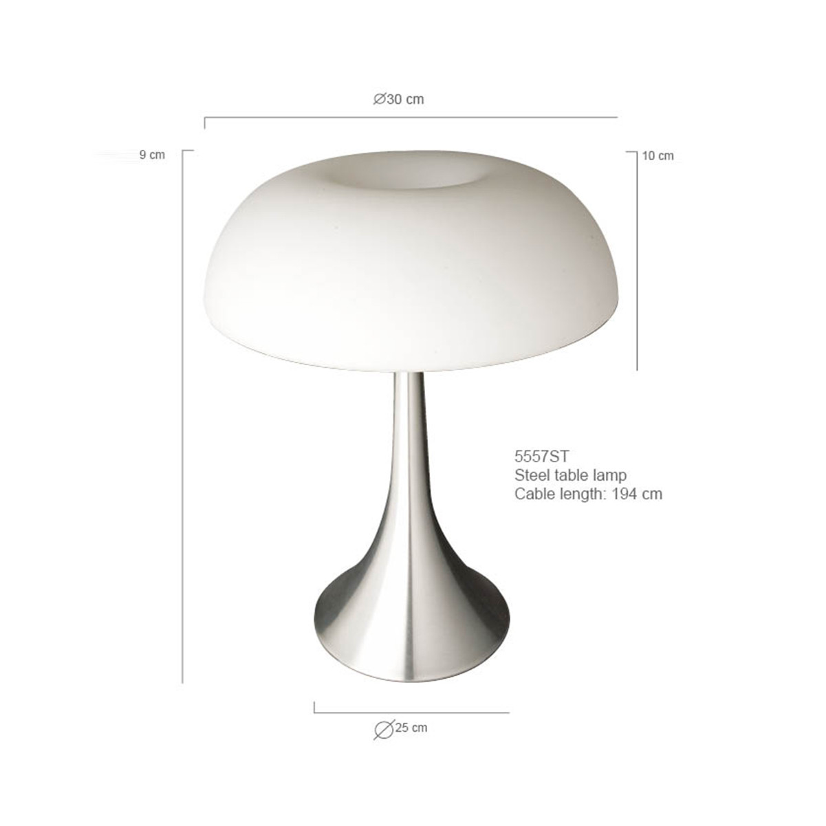 Lampe de table en métal gris classique Steinhauer Ancilla – Image 8