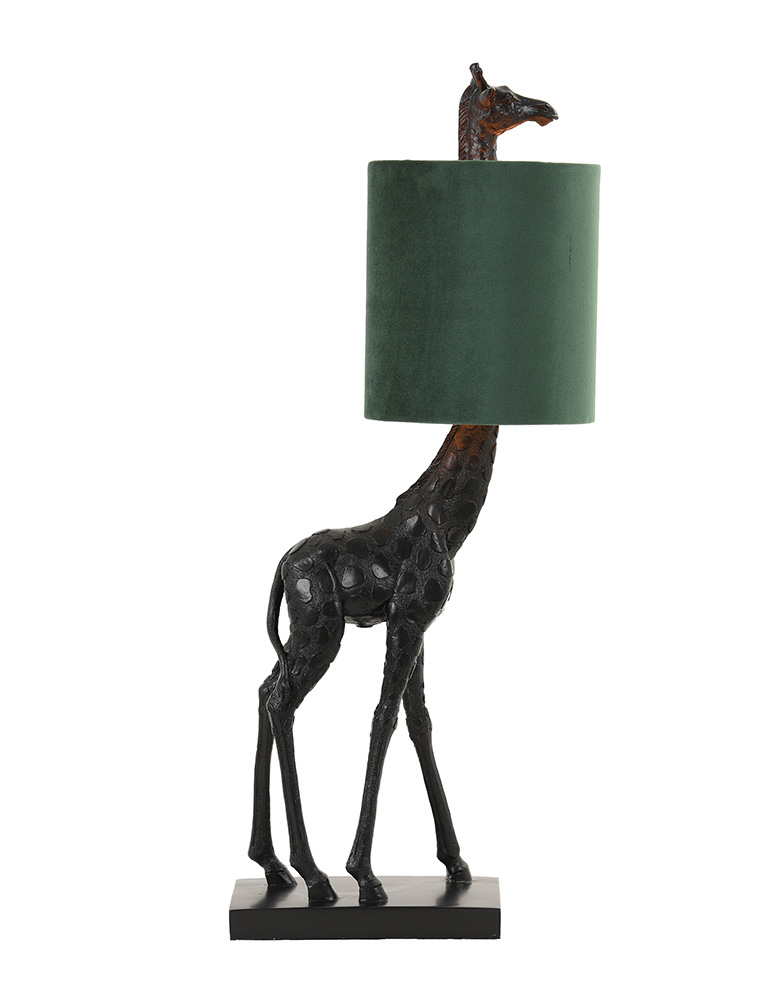 Lampe à poser girafe abat-jour vert Light & Living noir – Image 2