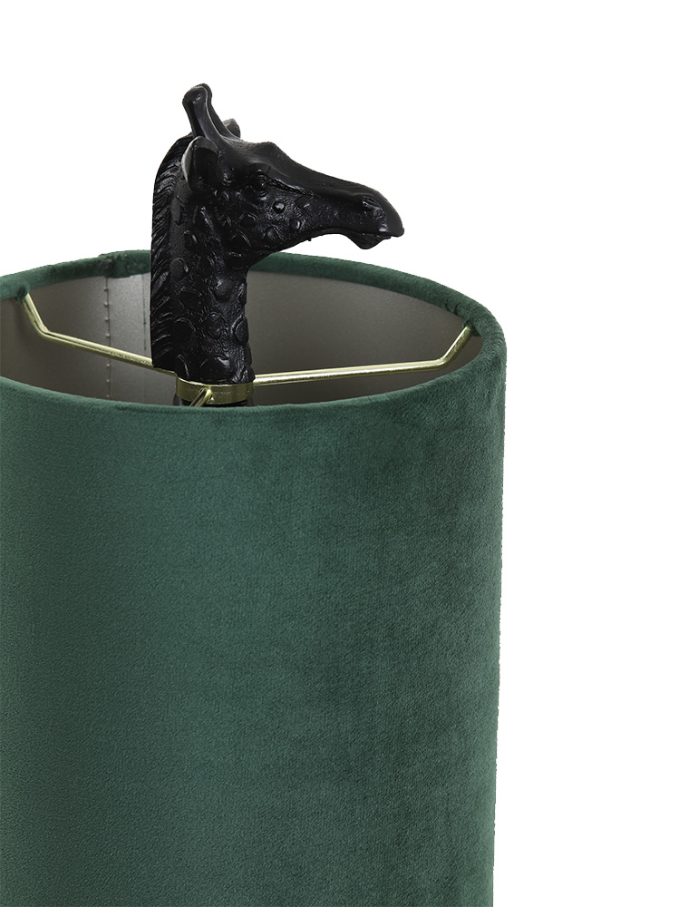 Lampe à poser girafe abat-jour vert Light & Living noir – Image 3