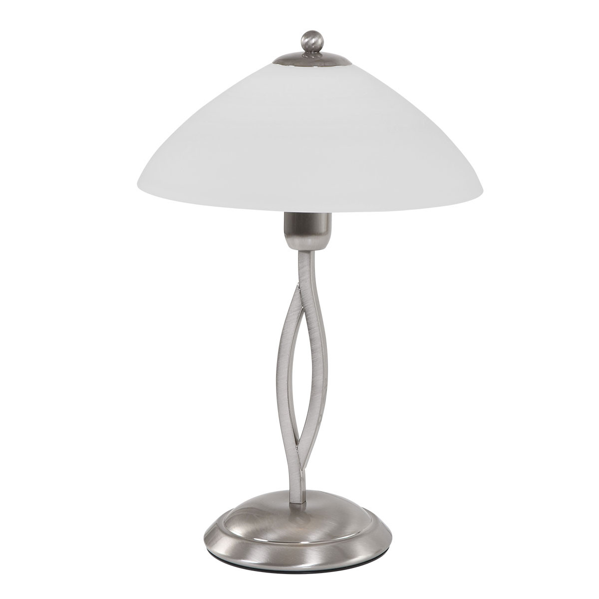 Lampe de table acier abat-jour verre laiteux torsadé Steinhauer Capri – Image 2