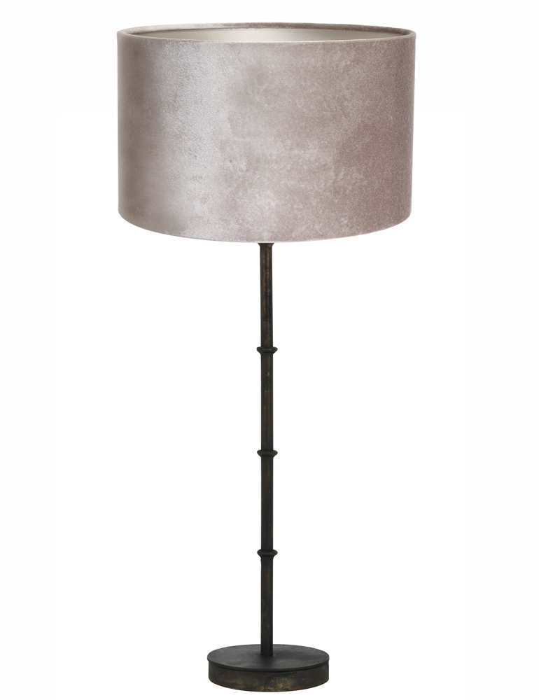 lampe-a-poser-noire-abat-jour-velours-argente-light-et-living-phuket-7030zw