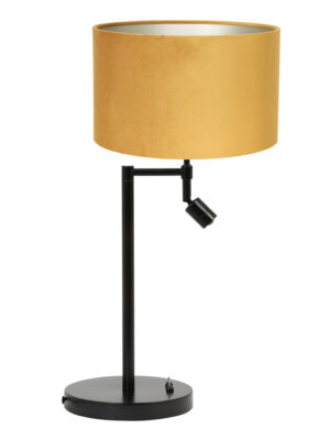 lampe-a-poser-noire-avec-spot-orientable-light-et-living-montana-abat-jour-jaune-ocre-8327zw