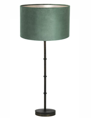 lampe-a-poser-noire-decoree-abat-jour-vert-light-et-living-phuket-7029zw