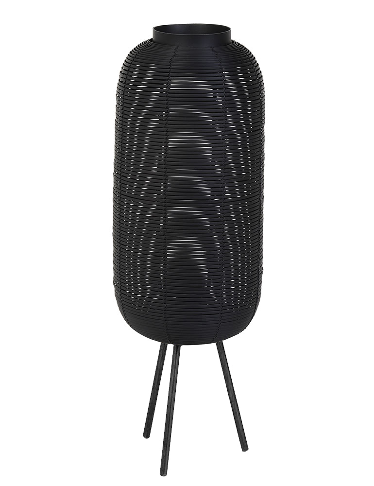 Lampe à poser rotin en métal Tomek Light & Living noir – Image 2