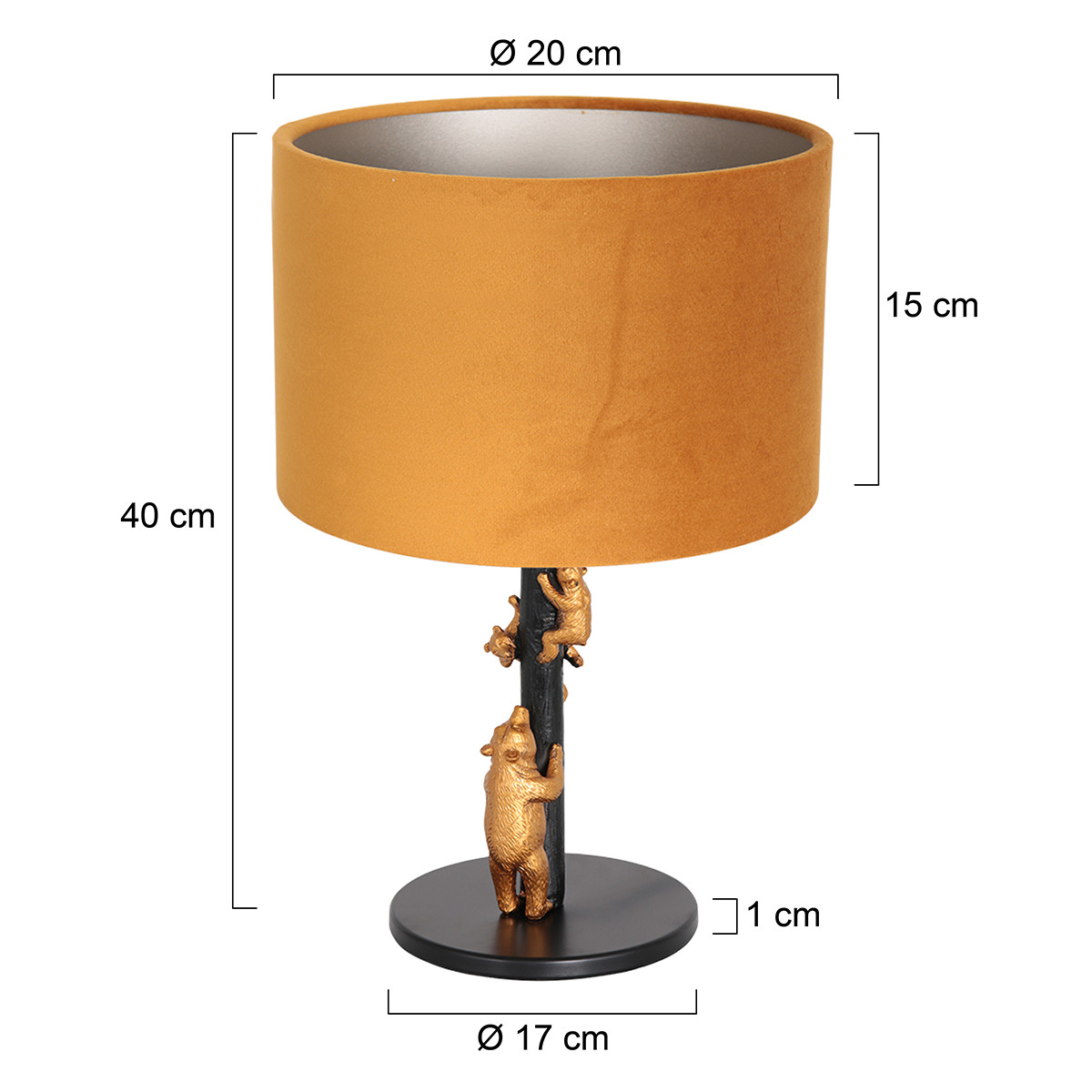 Lampe à poser tendance famille d'animaux dorés Anne Light & Home jaune ocre – Image 6