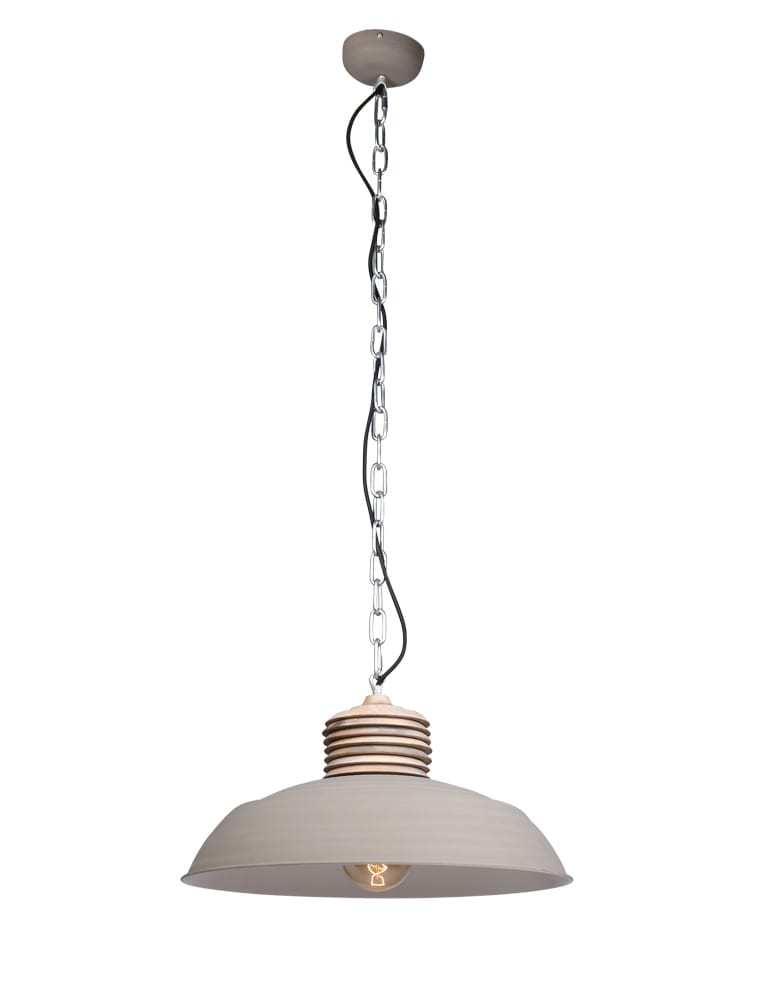 Lampe à suspension en bois Mexlite Samso taupe – Image 2