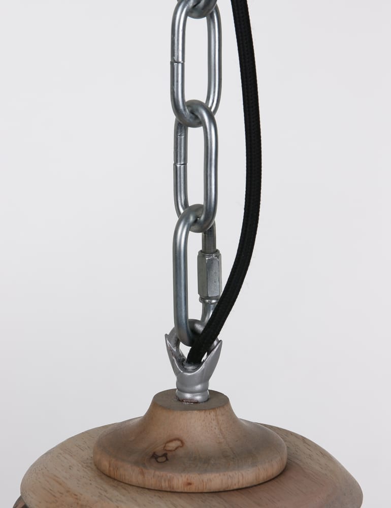 Lampe à suspension en bois Mexlite Samso taupe – Image 6