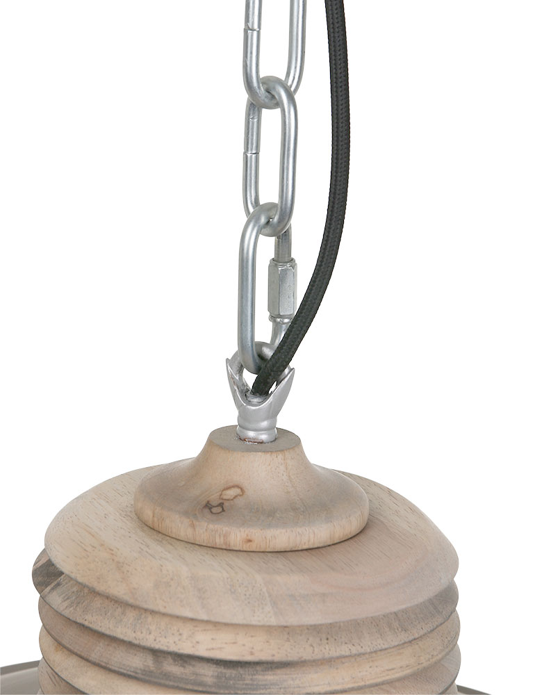 Lampe à suspension en bois Mexlite Samso taupe – Image 7