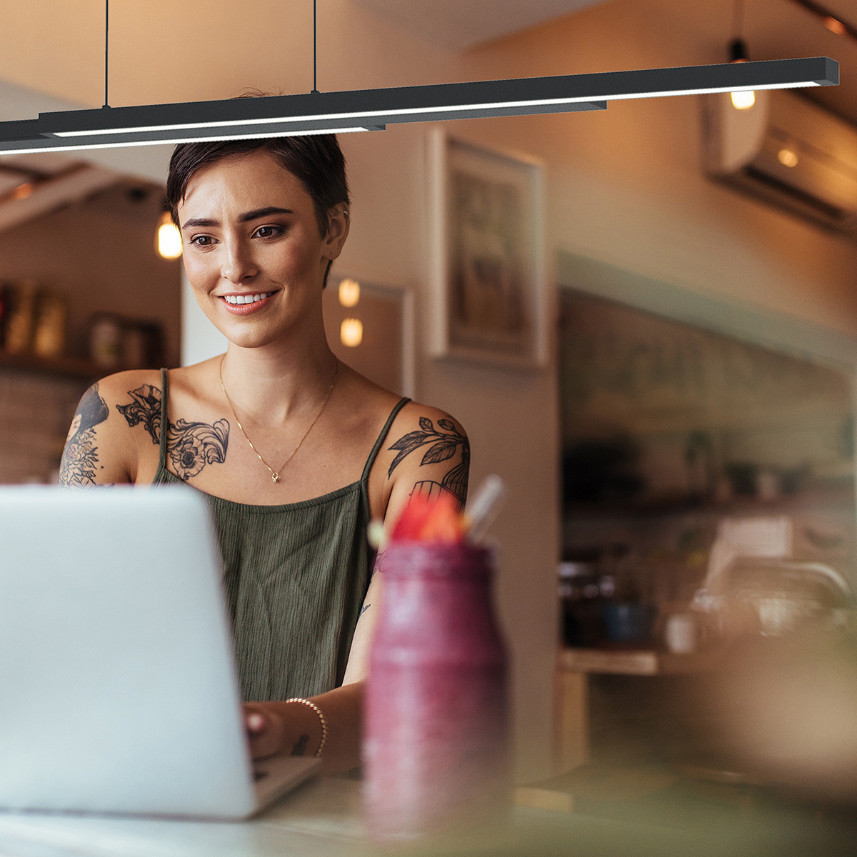 Lampe à suspension extensible noire Zelena de Steinhauer – Image 4