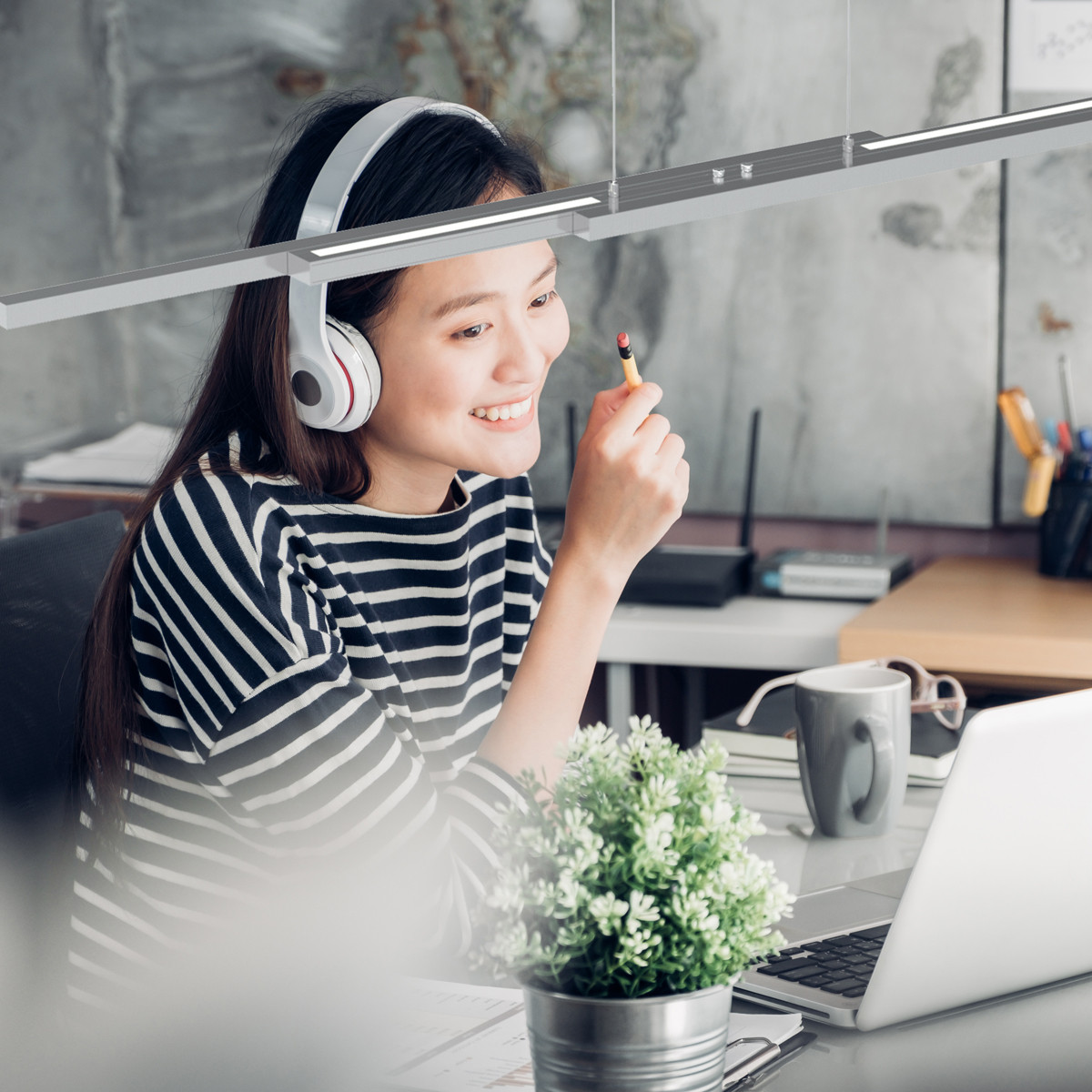 Lampe à suspension extensible Steinhauer Zelena en acier – Image 3