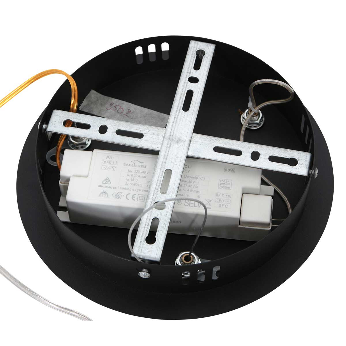 Suspension minimaliste noire en forme d'anneau Steinhauer Ringlux – Image 14