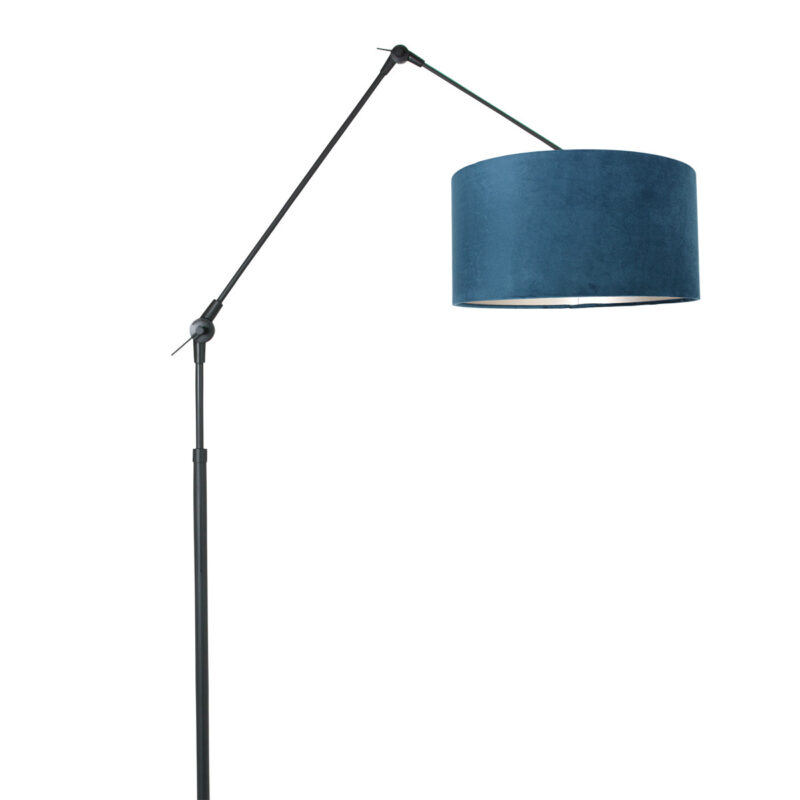 lampe-arc-bras-articule-steinhauer-prestige-noir-abat-jour-bleu-8239zw-15