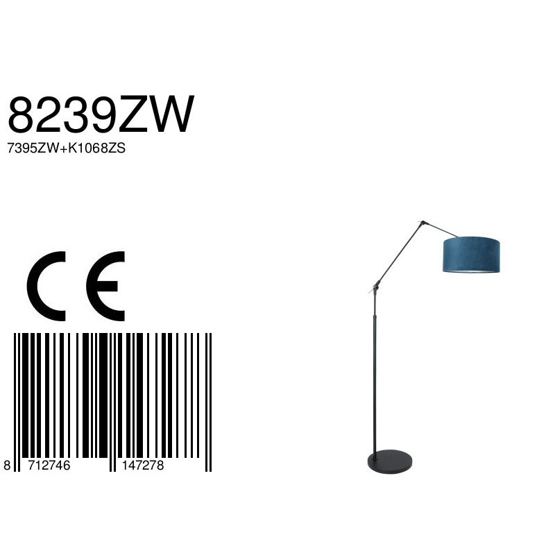 lampe-arc-bras-articule-steinhauer-prestige-noir-abat-jour-bleu-8239zw-7