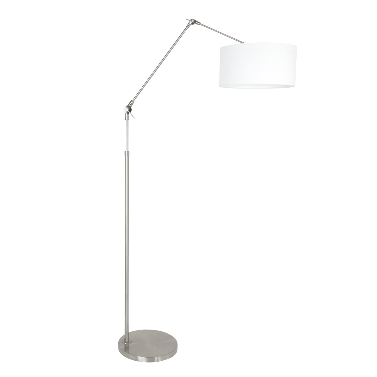 lampe-arc-en-acier-bras-articule-steinhauer-prestige-chic-abat-jour-lin-blanc-8102st