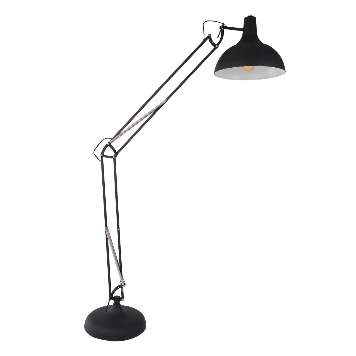 Lampadaire industriel noir métal bras articulé Mexlite Office Magna – Image 2
