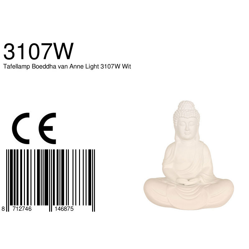 Lampe bouddha en pierre Anne Lighting Jazz blanc – Image 7
