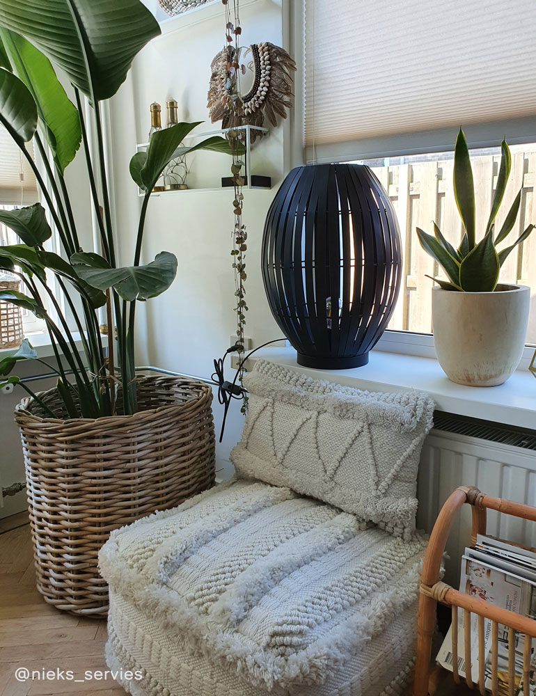 Lampe d'ambiance à poser Kyomi Light & Living noir – Image 2