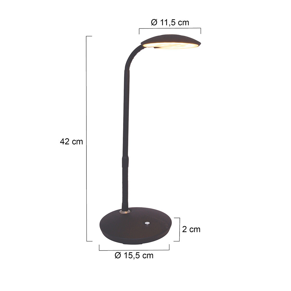 Lampe de bureau design noire Steinhauer Zenith LED – Image 6