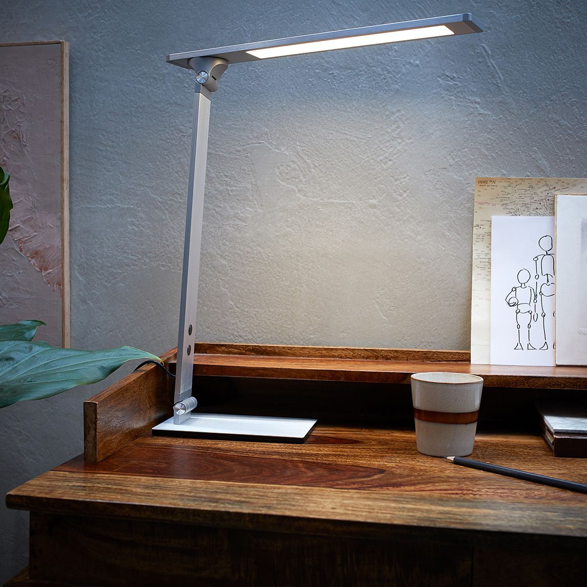 Lampe de bureau LED à lumière graduable Serenade Steinhaueur blanc – Image 17