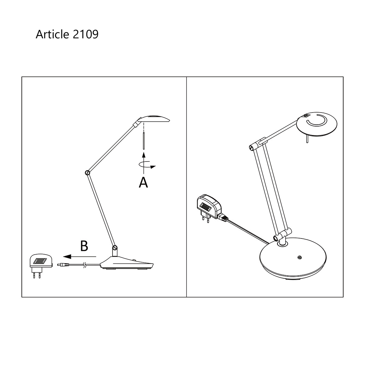 Lampe de table classique en métal et plastique brun Steinhauer Zodiac LED – Image 8