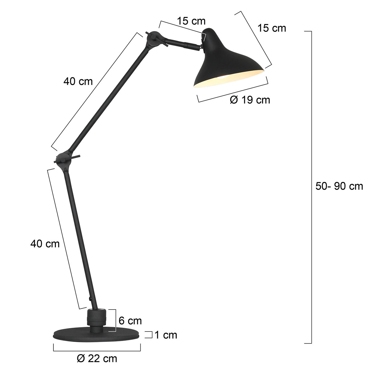 Lampe de bureau rétro Kasket Anne Lighting noir – Image 7