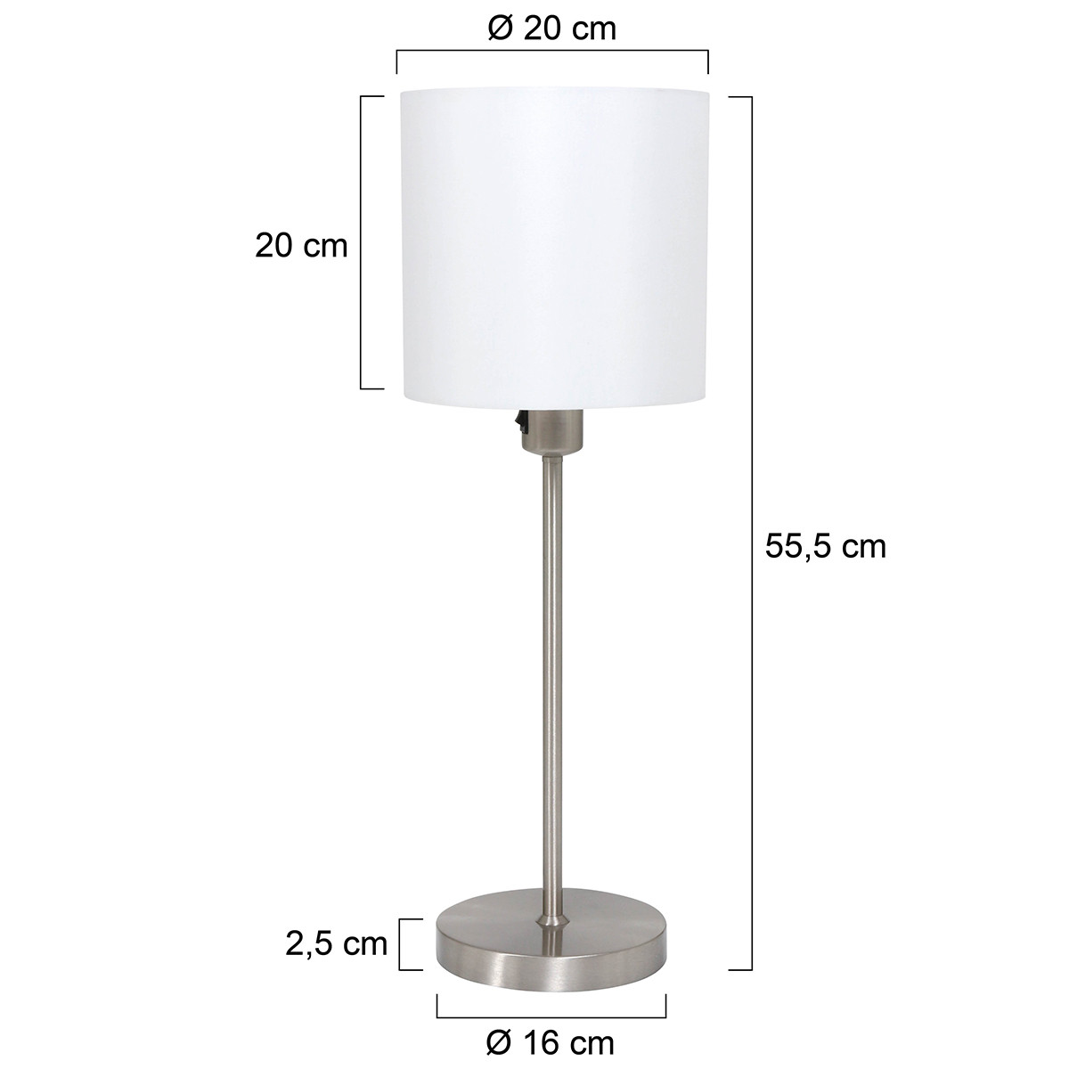 Lampe de table moderne en tissu et métal Mexlite Noor – Image 8