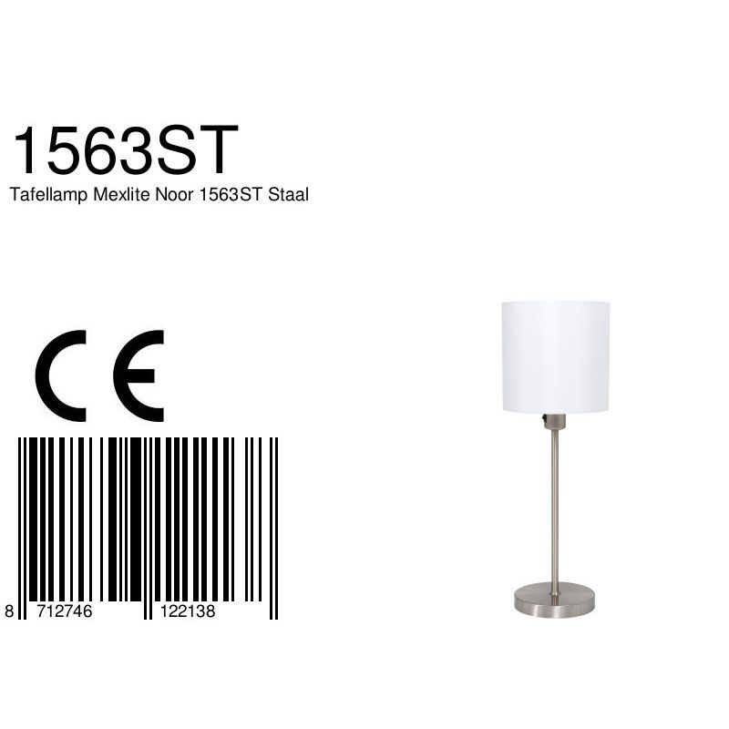 Lampe de table moderne en tissu et métal Mexlite Noor – Image 9