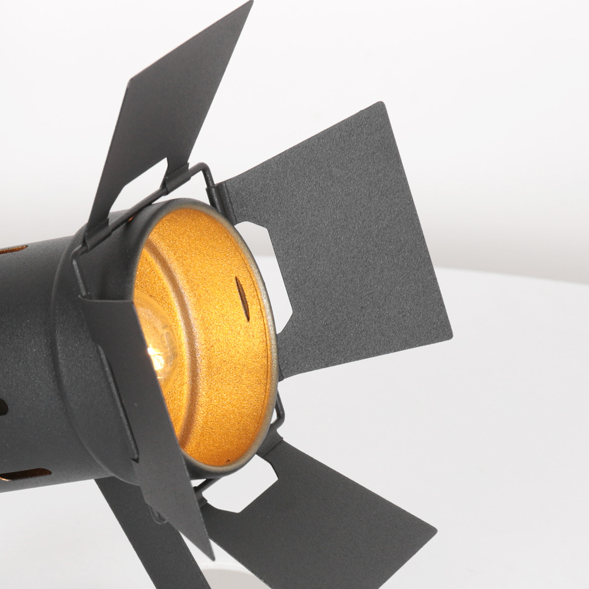 Lampe de table industrielle rétro noire inclinable Mexlite Carree – Image 2