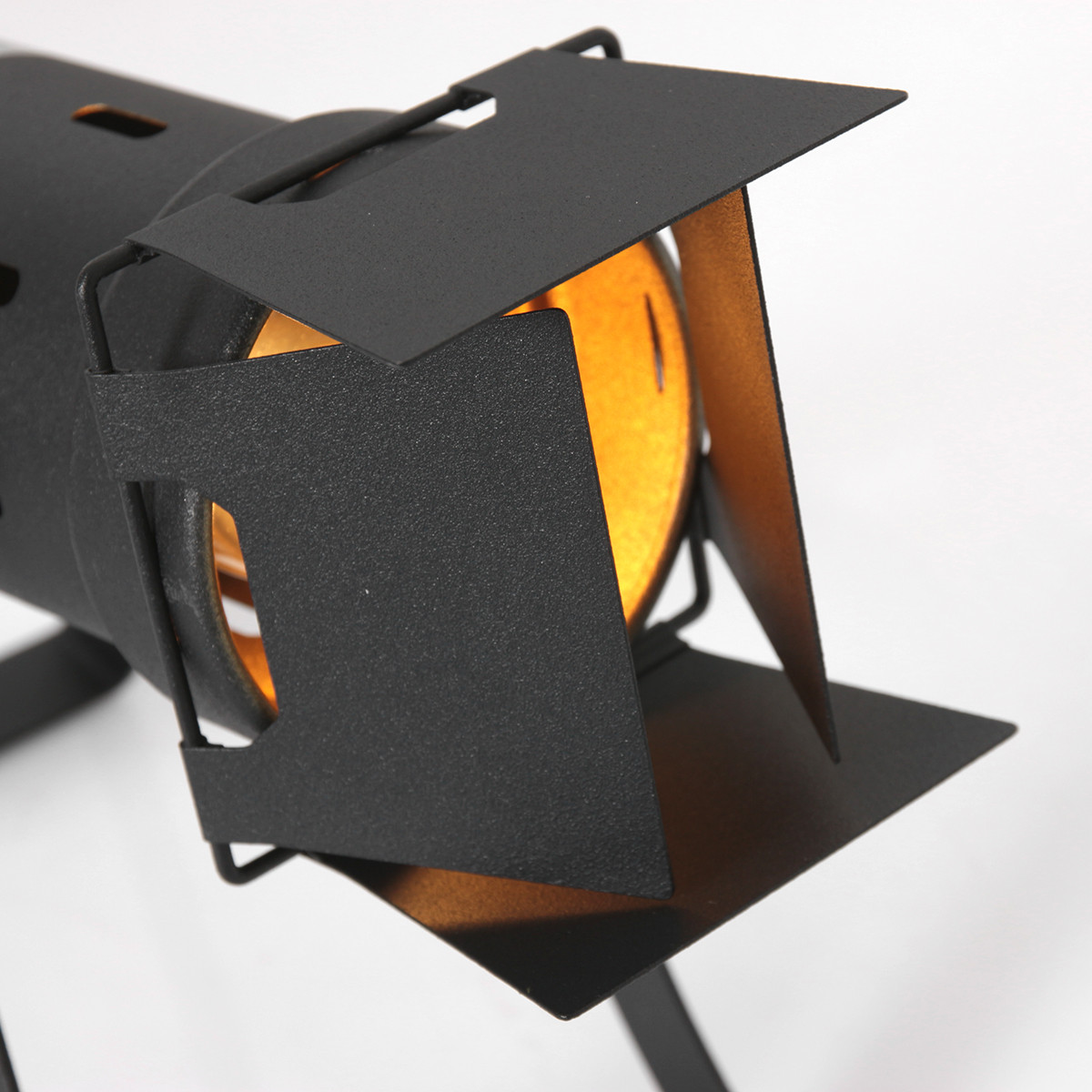 Lampe de table industrielle rétro noire inclinable Mexlite Carree – Image 3