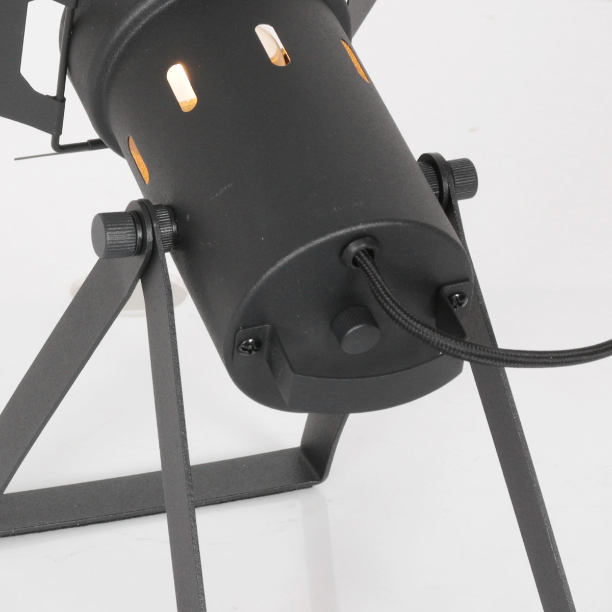 Lampe de table industrielle rétro noire inclinable Mexlite Carree – Image 4