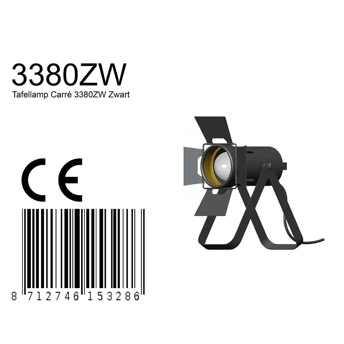 Lampe de table industrielle rétro noire inclinable Mexlite Carree – Image 6