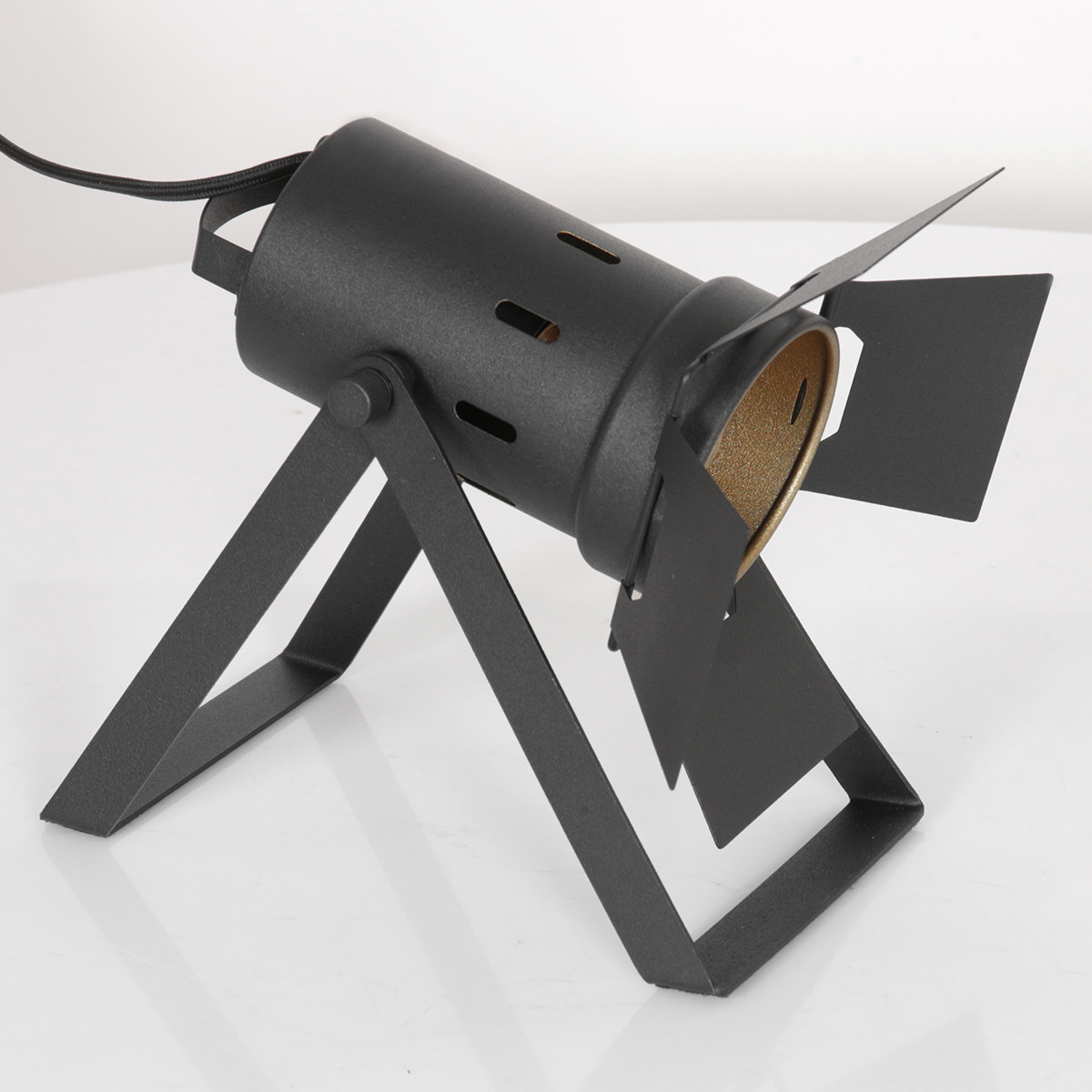 Lampe de table industrielle rétro noire inclinable Mexlite Carree – Image 8