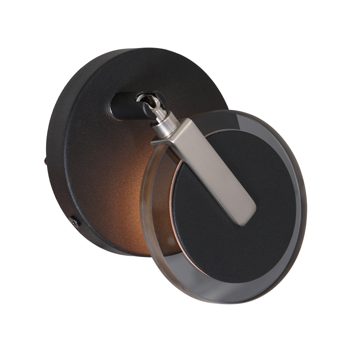 Lampe de chevet verre fumé Steinhauer Turound noir – Image 4